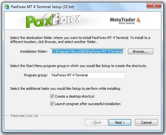 PaxForex mt4 terminal