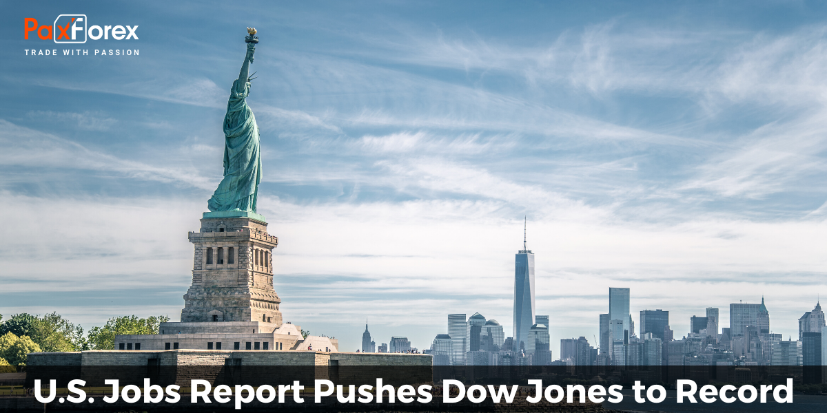 U.S. Jobs Report Pushes Dow Jones to Record